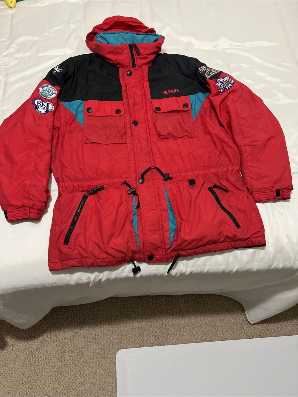 Vintage 80’s Obermeyer Tuckerman Ski Jacket Men’s Large with Patches